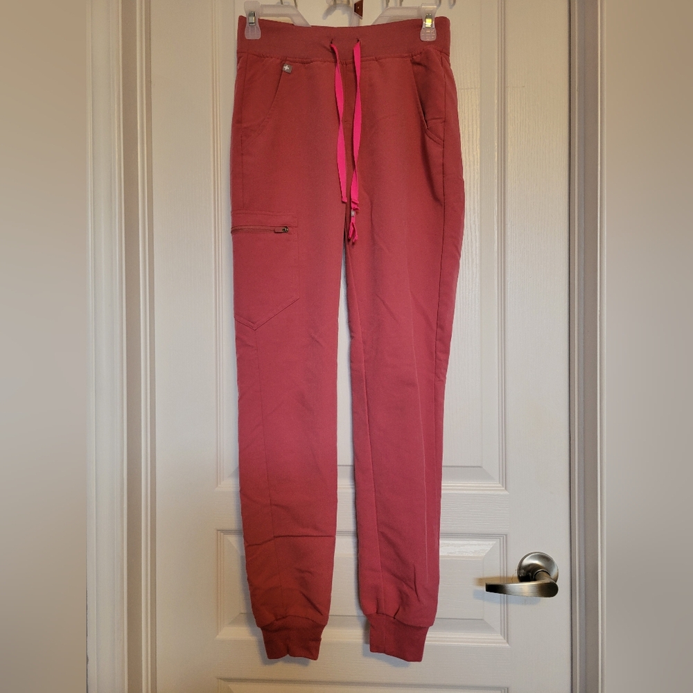 Figs Pink Jogger Pants with Drawstring